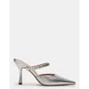 Steve Madden Kieran Womens Rhinestone Faux Leather Slide In Multi