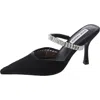 Steve Madden Brecki Womens Embellished Mesh Slide In Black