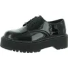 Steve Madden Brenton Womens Patent Platform Oxfords In Black