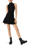 Steve Madden Breslin Turtleneck Sleeveless Sweater Minidress In Black