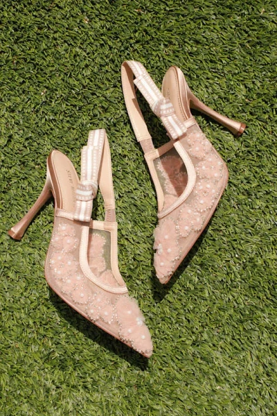 Steve Madden Bri Blush Mesh Ribbon Pointed-toe Slingback Pumps In Pink