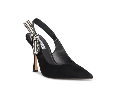 Steve Madden Bri Pump Women's Us 8.5 Black Suede Stiletto Heel Slingback Zogg219