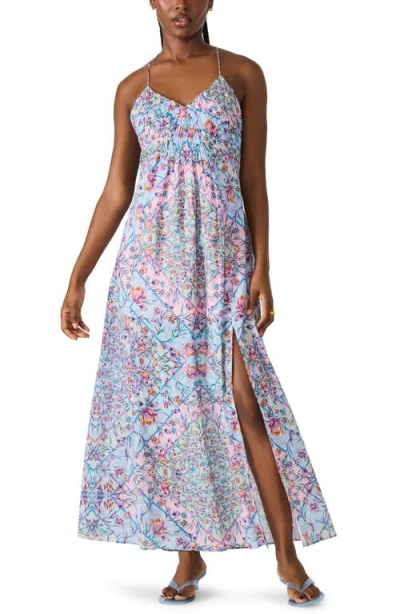 Steve Madden Brianna Print Sleeveless Maxi Dress In Blue