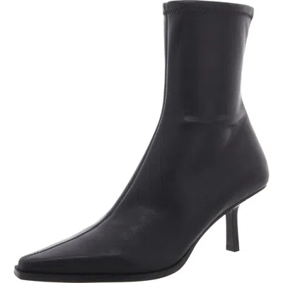 Steve Madden Brianne Womens Zipper Faux Leather Ankle Boots In Black