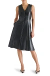 Steve Madden Bridgette Faux Leather Dress In Black