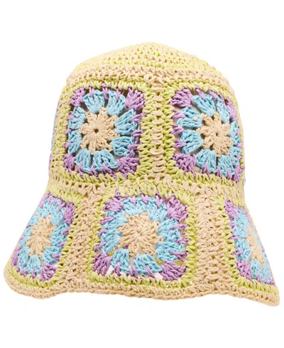 Steve Madden Bright Nomad Straw Bucket Hat In Multi
