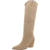 Steve Madden Brondy Womens Suede Pull On Knee-high Boots In Brown