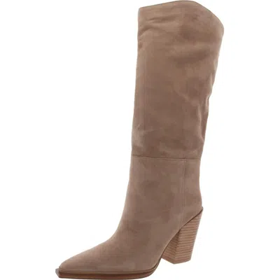 Steve Madden Bronty Womens Suede Pull On Knee-high Boots In Brown