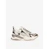 Steve Madden Bronze Com Kids' Jspeedster Panelled Metallic Low-top Woven Trainers Eur 34 / 2 Uk In Bronze Com