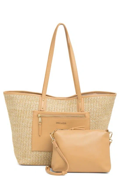 Steve Madden Brosey Tote Bag & Pouch In Camel
