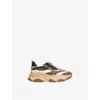 Steve Madden Brown/oth Kids' Possession Mesh And Faux-leather Trainers Eur 34 / 2 Uk In Animal Print