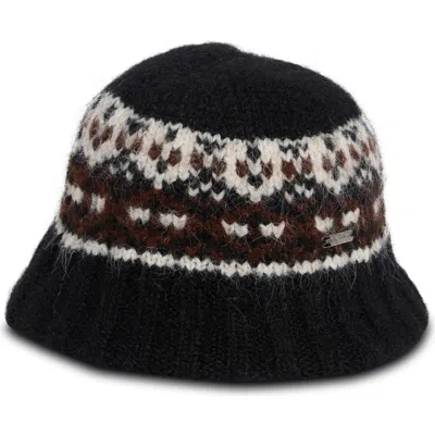 Steve Madden Brushed Fair Isle Knit Cloche In Orange