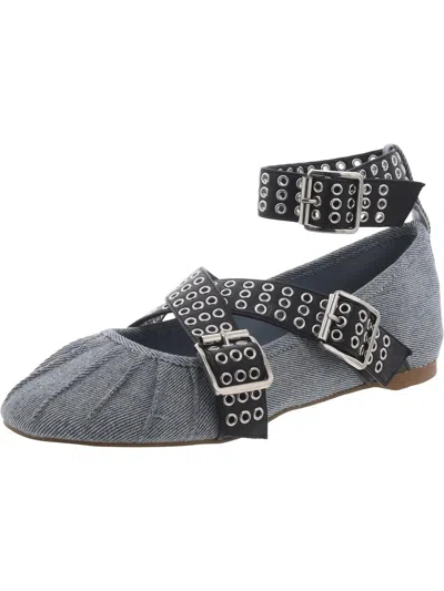 Steve Madden Bryar Womens Faux Leather Round Toe Ballet Flats