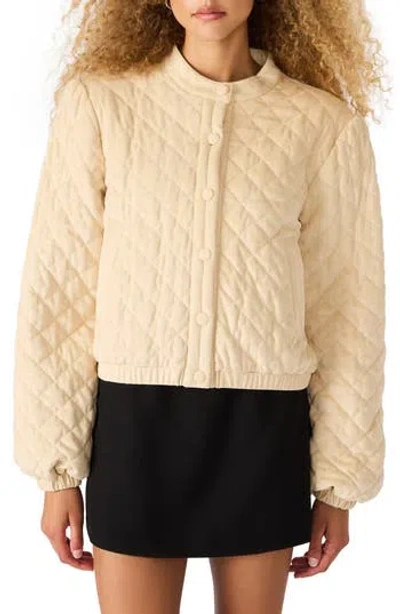 Steve Madden Brylee Quilted Jacket In Neutral