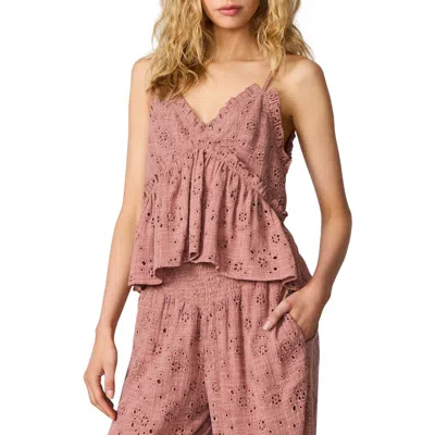 Steve Madden Tillie Cotton Eyelet Pants In Pink