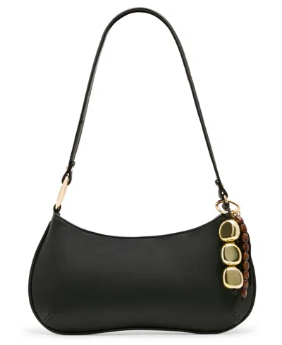 Steve Madden Bsabine Small Pebbled And Tassled Shoulder Handbag In Black