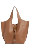 Steve Madden Buckle Tote Bag & Pouch In Brown