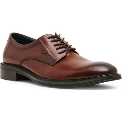 Steve Madden Buckner Leather Plain Toe Derby In Brown