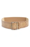 Steve Madden Burnished Edge Stretch Faux Leather Belt In Brown
