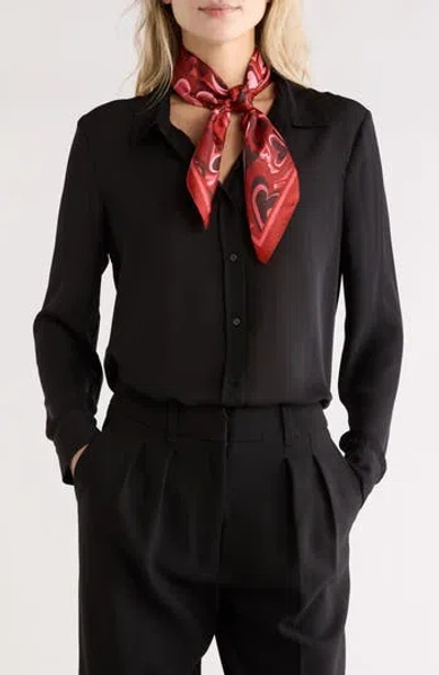 Steve Madden Bursting Hearts Square Scarf In Red