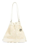 Steve Madden Bxander Perforated Shoulder & Tote Bag In White