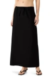 Steve Madden Cadi Linen Drawstring Waist Maxi Skirt In Black