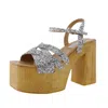 Steve Madden Caileeb Womens Glitter Textured Platform Sandals