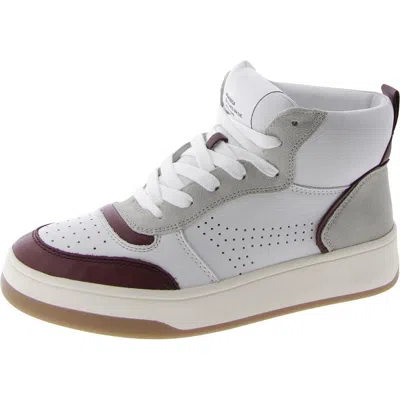 Steve Madden Calypso Womens Mixed Media High-top Casual And Fashion Sneakers In White