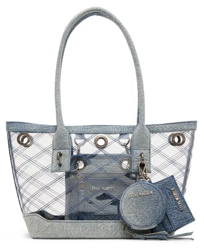 Steve Madden Cameron Clear Tote With Denim Trim