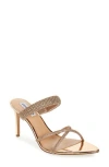 Steve Madden Camina Crystal Strap Slide Sandal In Rose Gold