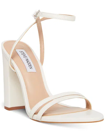 Steve Madden Candid Womens Leather Metallic Slingback Sandals In White