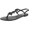 Steve Madden Caprina Womens Rosette Faux Leather Slingback Sandals In Black