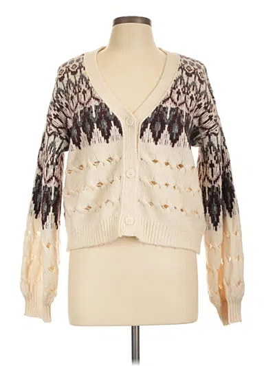 Pre-owned Steve Madden Cardigan Sweater In Ivory