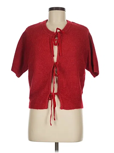 Pre-owned Steve Madden Cardigan Sweater In Red