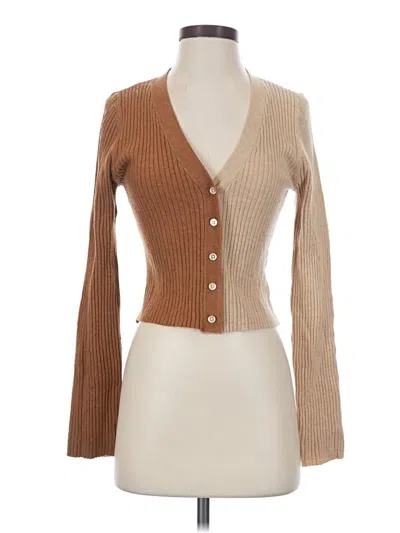 Pre-owned Steve Madden Cardigan Sweater In Tan