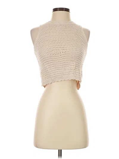Pre-owned Steve Madden Cardigan Sweater In Tan