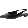 Steve Madden Care Womens Faux Leather Pointed Toe Slingbacks In Black