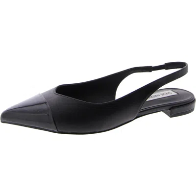 Steve Madden Care Womens Faux Leather Pointed Toe Slingbacks In Black