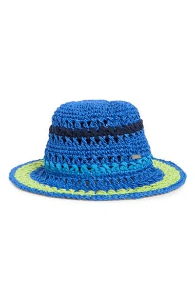 Steve Madden Carly Striped Crochet Bucket Hat In Blue