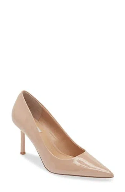 Steve Madden Carmel Pointed Toe Pump In Beige Patent