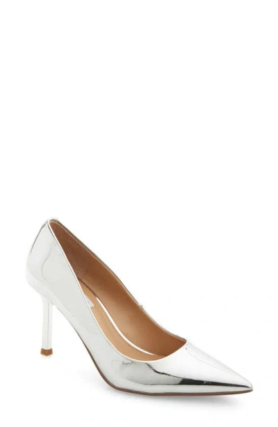 Steve Madden Carmel Pointed Toe Pump In Silver Crackle