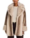 Steve Madden Carmelina Faux Fur Coat In Brown