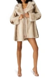 Steve Madden Carmelina Faux Fur Coat In Brown