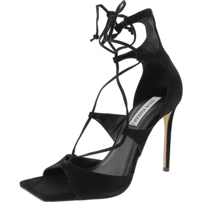 Steve Madden Carol Womens Lace-up Leather Heels In Black