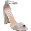 Steve Madden Tiaa Womens Rhinestone Ankle Strap Dress Sandals In Animal Print