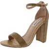 Steve Madden Carrson Womens Embellished Ankle Strap Evening Sandals In Gold