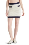 Steve Madden Casette Open Stitch Mini Sweater Skirt In Antique