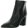 Steve Madden Cashew Womens Leather Heels Booties In Black