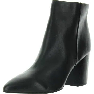 Steve Madden Cashew Womens Leather Heels Booties In Black