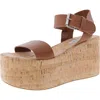 Steve Madden Caspian Womens Cork Leather Platform Sandals In Multi